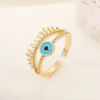 Punk Personality Full Diamond Hollow Eye Ring Turkey Devil Eye Open Ring main image 3