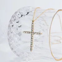 Simple Full Diamond Cross Necklace Wholesale Jewelry main image 1