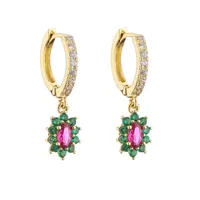 Fashion Geometric Zircon Colored Zircon Earrings sku image 9