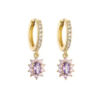 Fashion Geometric Zircon Colored Zircon Earrings sku image 3