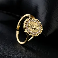 Europe And America Hot Sale New Copper-plated Gold Religious Jewelry Virgin Mary Open Ring main image 4