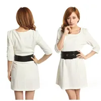 Korean Fashion Wide Belt Solid Color Curved Waistband Women's Wide Belt main image 2