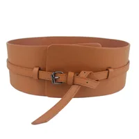 Korean Fashion Wide Belt Solid Color Curved Waistband Women's Wide Belt main image 5