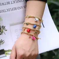 Creative Trend Fun Cute Coffee Cup Airplane Heart Pendant Round Bead Bracelet main image 1