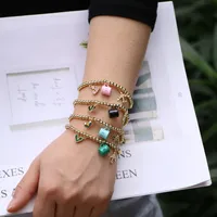 Creative Trend Fun Cute Coffee Cup Airplane Heart Pendant Round Bead Bracelet main image 4