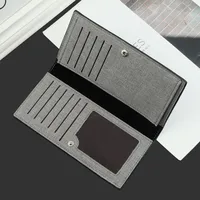Fashion Long Wallet Thin Buckle Korean Casual Wallet Multifunctional New Canvas Clutch main image 2