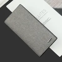 Fashion Long Wallet Thin Buckle Korean Casual Wallet Multifunctional New Canvas Clutch sku image 3