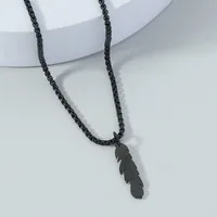 Fashion Simple Feather Necklace Personalized Stainless Steel Leaf Pendant Cross-border Jewelry sku image 1
