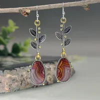 New Creative Tree Leaf Agate Earrings Dangle Earrings main image 5