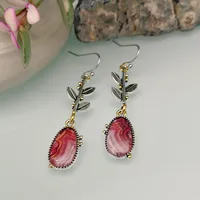 New Creative Tree Leaf Agate Earrings Dangle Earrings main image 4