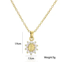 European And American Religious Jewelry Exquisite Copper Micro-inlaid Zircon Virgin Pendant Necklace main image 4