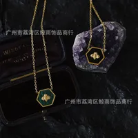 Wholesale Jewelry Fashion 304 Stainless Steel Acrylic 18K Gold Plated Necklace main image 4