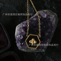 Wholesale Jewelry Fashion 304 Stainless Steel Acrylic 18K Gold Plated Necklace sku image 1