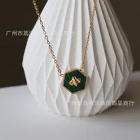 Wholesale Jewelry Fashion 304 Stainless Steel Acrylic 18K Gold Plated Necklace sku image 2