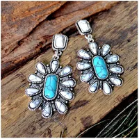 Turquoise Earrings Exaggerated Retro Bohemia Drop Earring main image 3