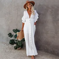 Women's None Elegant Tropical Solid Color Cover Ups main image 2