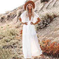 Women's None Elegant Tropical Solid Color Cover Ups main image 3