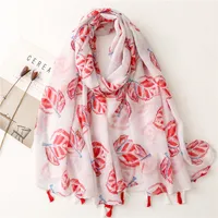 Bali Yarn Cotton Fruit Green Bright Yellow Leaf Printing Tassel Scarf Shawl sku image 5