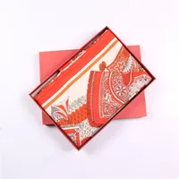 New Style Retro Decorative Printing 90cm Twill Silk Square Scarf main image 3