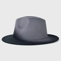 New Woolen Tie-dye Gradient Big Brim Jazz Hat Wholesale main image 3
