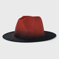 New Woolen Tie-dye Gradient Big Brim Jazz Hat Wholesale sku image 9