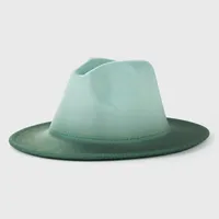 New Woolen Tie-dye Gradient Big Brim Jazz Hat Wholesale sku image 6