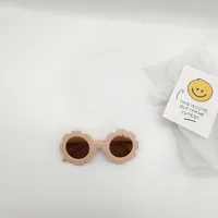 Korean Cream Retro Frosted Flowers Children's Sunglasses sku image 6
