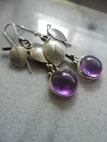 Fashion Amethyst Cherry Earrings Fashion Leaf Earrings main image 1