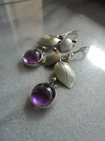 Fashion Amethyst Cherry Earrings Fashion Leaf Earrings main image 2