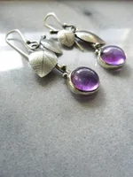 Fashion Amethyst Cherry Earrings Fashion Leaf Earrings main image 4