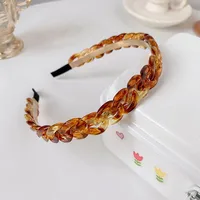 Cross-border New Arrival Candy Color Chain Headband Female Partysu Temperamental Headband Out Hair Pressing Headwear Resin Hair Accessories sku image 6