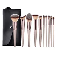 Simple Champagne Color Makeup Brush Set Beauty Tools 10pcs Wholesale main image 1