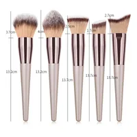 Simple Champagne Color Makeup Brush Set Beauty Tools 10pcs Wholesale main image 4