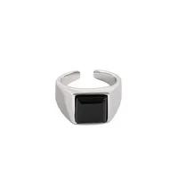 925 Sterling Silver Geometric Open Rings main image 5