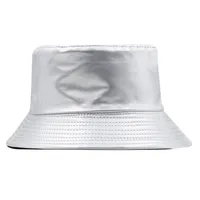 Retro Solid Color Leather Double-sided Fisherman Hat Basin Hat main image 2