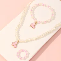 Korean Style Butterfly Pearl Necklace Bracelet Ring main image 9