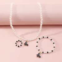 Korean Style Butterfly Pearl Necklace Bracelet Ring main image 8