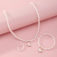 Korean Style Butterfly Pearl Necklace Bracelet Ring main image 4