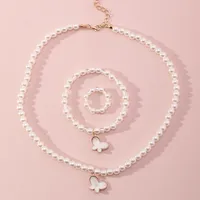 Korean Style Butterfly Pearl Necklace Bracelet Ring main image 3