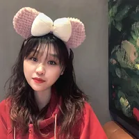 New Cartoon Ears Bows Plush Headband Wholesale main image 3