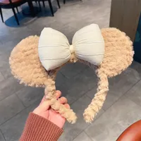 New Cartoon Ears Bows Plush Headband Wholesale sku image 1