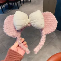 New Cartoon Ears Bows Plush Headband Wholesale sku image 2
