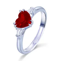 Classic Simulation Pigeon Blood Red Heart-shaped Ring European And American Open Ring main image 5