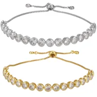 Zircon Bracelet Round Full Diamond Zircon Pull Bracelet Push Pull Bracelet Adjustable Jewelry main image 1