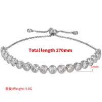 Zircon Bracelet Round Full Diamond Zircon Pull Bracelet Push Pull Bracelet Adjustable Jewelry main image 4