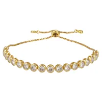 Zircon Bracelet Round Full Diamond Zircon Pull Bracelet Push Pull Bracelet Adjustable Jewelry sku image 1