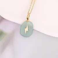 Natural Stone 18K Gold Plated Cross Pendant sku image 12