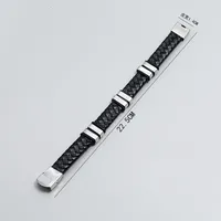 Simple Woven Stainless Steel Leather Bracelet Men's Jewelry Bracelet main image 3