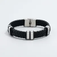 Simple Woven Stainless Steel Leather Bracelet Men's Jewelry Bracelet main image 4