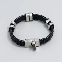 Simple Woven Stainless Steel Leather Bracelet Men's Jewelry Bracelet main image 5